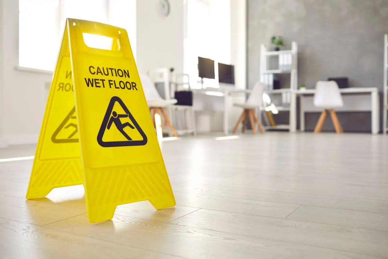 Cleaning equipment in a bright interior