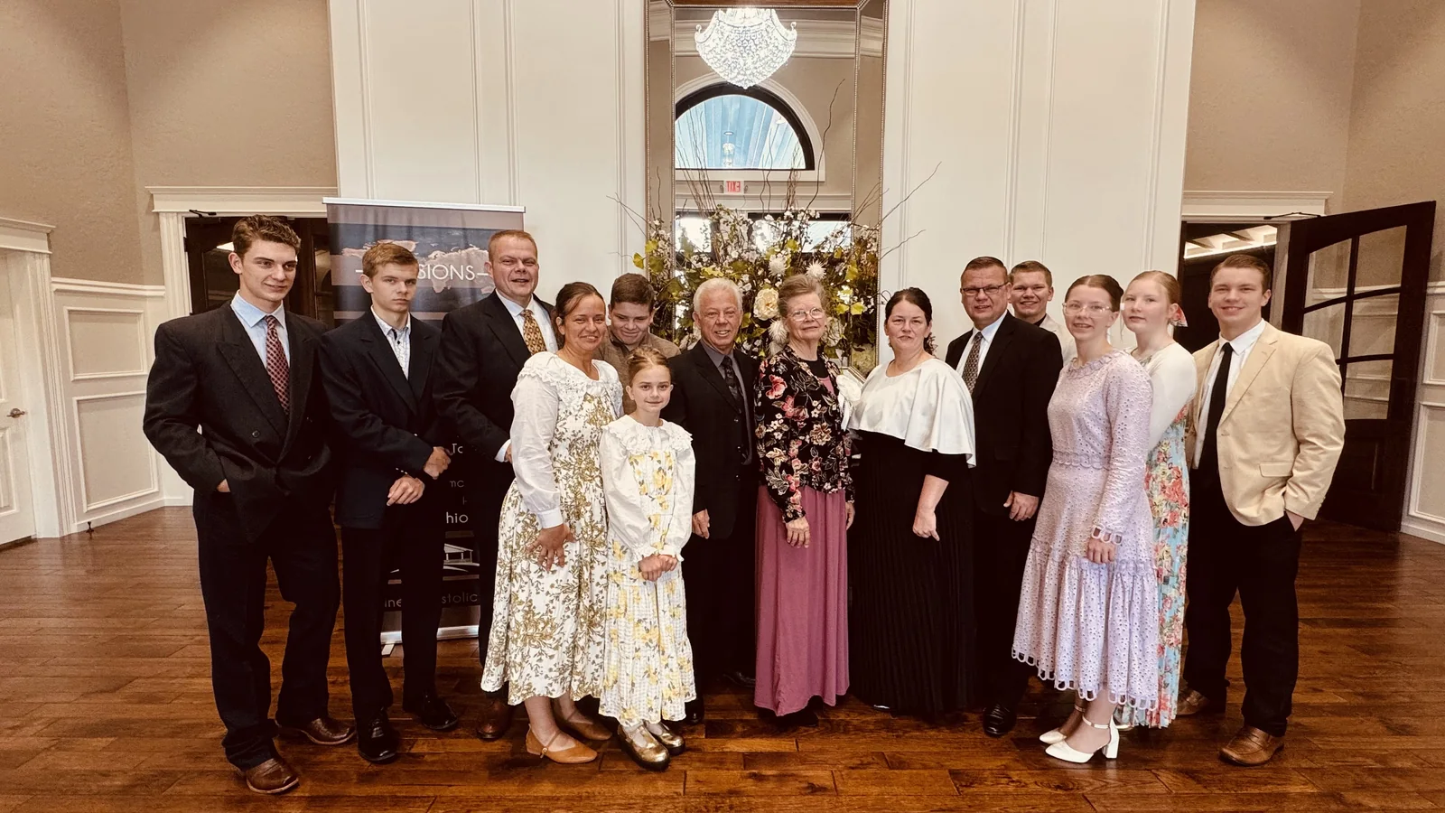 The Brake family gathered together for a family photograph