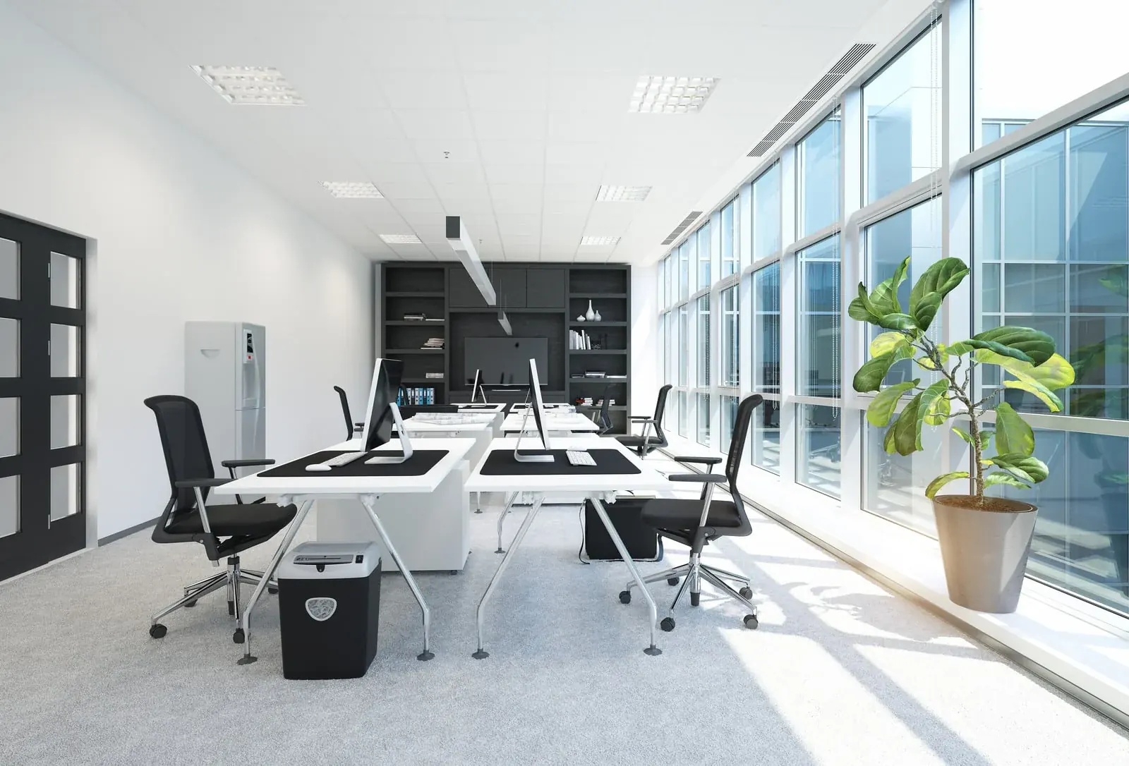 Bright professional office with well-maintained floors